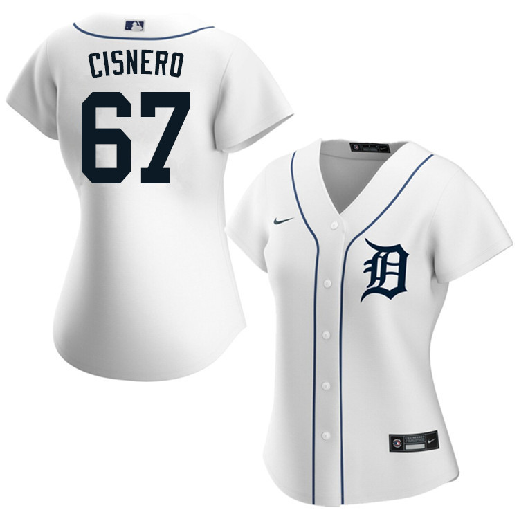 Nike Women #67 Jose Cisnero Detroit Tigers Baseball Jerseys Sale-White